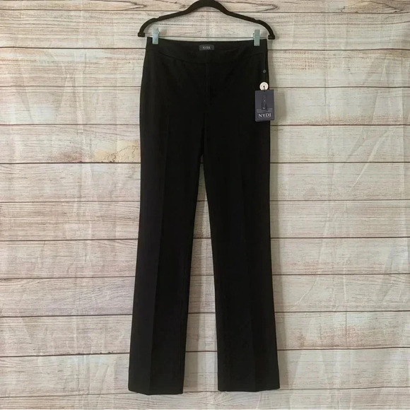 Not Your Daughter Jeans Ponte Knit Slim Trouser Pants Size 4 Black Straight Leg - Picture 13 of 14